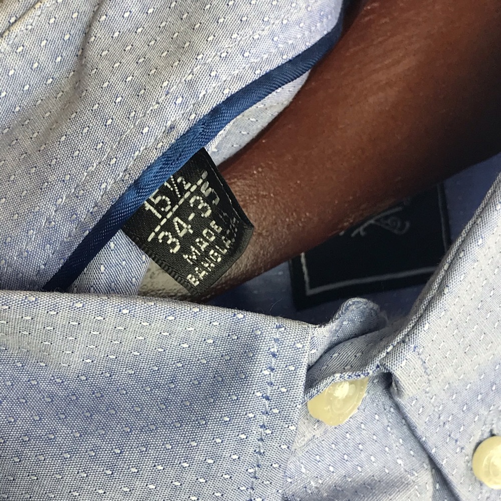 JACHS Blue Chambray Button Down 34/35L - Picture 7 of 9